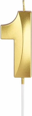 2.76 Inch Diamond Gold Number 3 Birthday Candles, Gold Number Candles, Cake Number Candles for Party Celebration and Cake Decorations in Saudi Arabia
