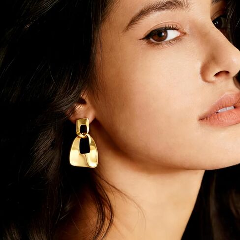 ILGANT Gold Flower Earrings Set for Women Chunky Gold Statement Earrings Big Plated Dangle Flower Jewelry for Women in Saudi Arabia