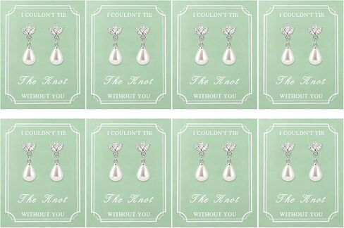 Bridesmaid Pearl Earrings for Women - Elegant Drop Dangle Earrings with Pearl & Cubic Zirconia - Wedding Party Jewelry, Bridal Shower Gift for Bridesmaids, Mother of Bride, Maid of Honor in Saudi Arabia
