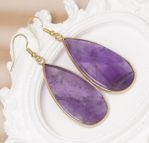 Natural Stone Earrings for Women Teardrop Dangle Earrings Crystal Statement Waterdrop Earring in Saudi Arabia
