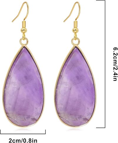 Natural Stone Earrings for Women Teardrop Dangle Earrings Crystal Statement Waterdrop Earring in Saudi Arabia