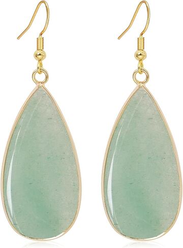 Natural Stone Earrings for Women Teardrop Dangle Earrings Crystal Statement Waterdrop Earring in Saudi Arabia
