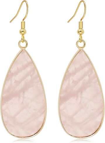 Natural Stone Earrings for Women Teardrop Dangle Earrings Crystal Statement Waterdrop Earring in Saudi Arabia