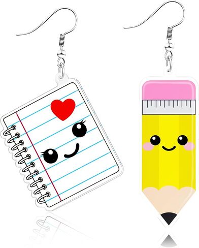 Ronglry Back to School Gifts Teacher Earrings for Women Acrylic Pencil Book First Day of School Earrings Teacher Appreciation Earring Jewelry Gifts in Saudi Arabia