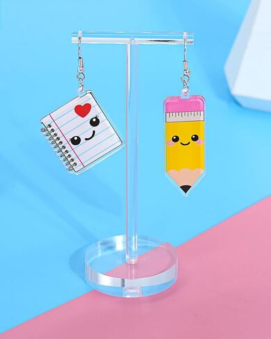 Ronglry Back to School Gifts Teacher Earrings for Women Acrylic Pencil Book First Day of School Earrings Teacher Appreciation Earring Jewelry Gifts in Saudi Arabia
