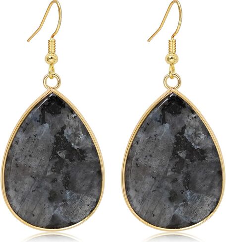 Natural Stone Earrings for Women Teardrop Dangle Earrings Crystal Statement Waterdrop Earring in Saudi Arabia