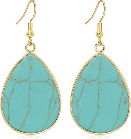 Natural Stone Earrings for Women Teardrop Dangle Earrings Crystal Statement Waterdrop Earring in Saudi Arabia