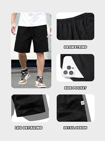 2-Pack Men's Casual Shorts, Quick-Dry Athletic Shorts with Pockets, Streetwear Summer Shorts for Outdoor in Kuwait