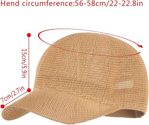 Unisex Adults Paper-Blended Fabric Woven Visor Sunhat Summer Outdoor Travel Baseball Cap in Saudi Arabia