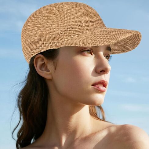 Unisex Adults Paper-Blended Fabric Woven Visor Sunhat Summer Outdoor Travel Baseball Cap in Saudi Arabia