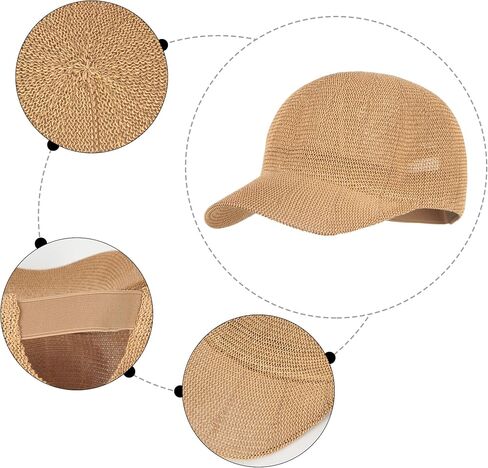 Unisex Adults Paper-Blended Fabric Woven Visor Sunhat Summer Outdoor Travel Baseball Cap in Saudi Arabia