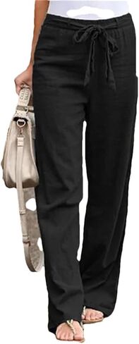 Women's Drawstring Narrow Wide Leg Pants High Waist Spring and Autumn Casual Slim Straight Pants in Kuwait