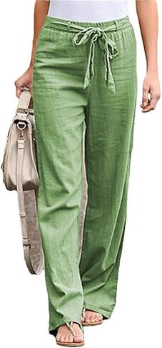 Women's Drawstring Narrow Wide Leg Pants High Waist Spring and Autumn Casual Slim Straight Pants in Kuwait