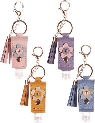4pc Keychain Holder, 30ml Refillable Travel Bottles for Hand Sanitizer Lotion,Clip on Keychain for Purse Backpack in Saudi Arabia