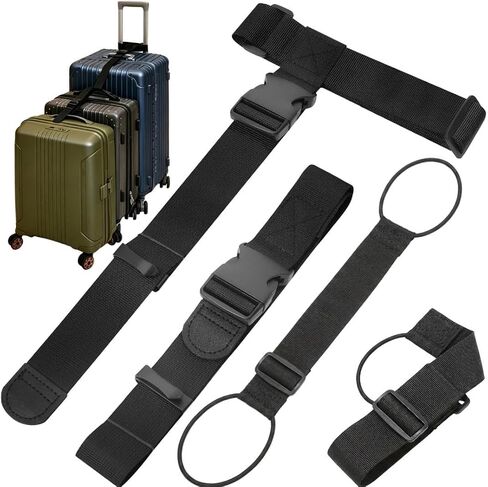 Luggage Connector Straps for Suitcases – Heavy Duty Adjustable Travel Straps for 2-3 Bags, TSA-Friendly Luggage Belt for Connecting Multiple Suitcases, Airport & Train Travel Accessories in Saudi Arabia