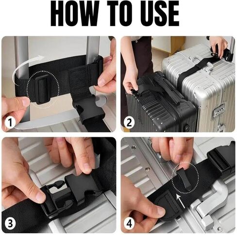 Luggage Connector Straps for Suitcases – Heavy Duty Adjustable Travel Straps for 2-3 Bags, TSA-Friendly Luggage Belt for Connecting Multiple Suitcases, Airport & Train Travel Accessories in Saudi Arabia