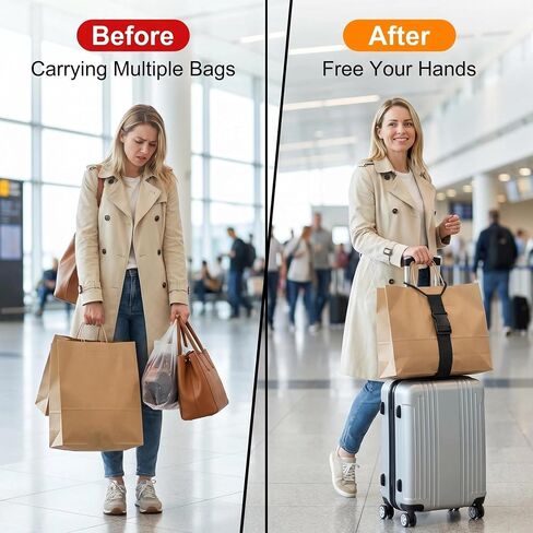 Luggage Connector Straps for Suitcases – Heavy Duty Adjustable Travel Straps for 2-3 Bags, TSA-Friendly Luggage Belt for Connecting Multiple Suitcases, Airport & Train Travel Accessories in Saudi Arabia