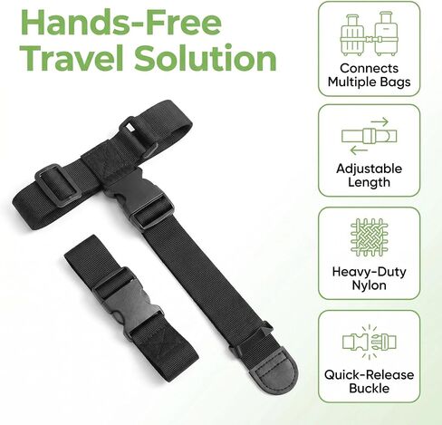 Luggage Connector Straps for Suitcases – Heavy Duty Adjustable Travel Straps for 2-3 Bags, TSA-Friendly Luggage Belt for Connecting Multiple Suitcases, Airport & Train Travel Accessories in Saudi Arabia