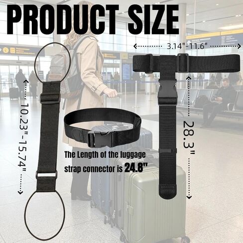 Luggage Connector Straps for Suitcases – Heavy Duty Adjustable Travel Straps for 2-3 Bags, TSA-Friendly Luggage Belt for Connecting Multiple Suitcases, Airport & Train Travel Accessories in Saudi Arabia