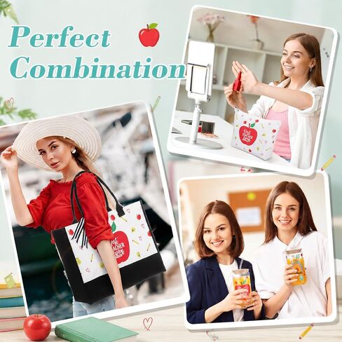 Hushee 6 Pcs Teacher Appreciation Gift for Women, End of The Year Thank You Teacher Gift Tote Bag, Tumbler, and Makeup Bag in Kuwait