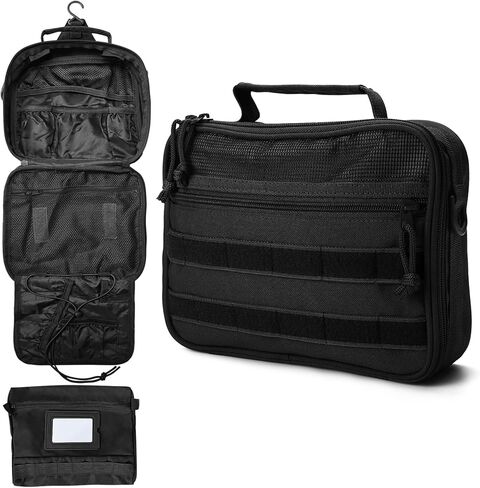 Mens Toiletry Travel Bag Tactical Toiletry Bag for Men Bathroom Dopp Kit Hanging Travel Toiletry Bag for Men Shaving Hygiene Bag Travel Toiletry Organizer Short Trips Bag, Brown in Saudi Arabia