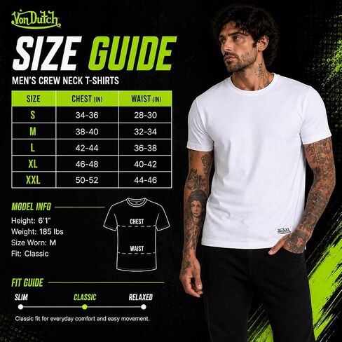 Von Dutch Mens T Shirt - 4 Pack Soft Cotton Blend Stylish Pullover Classic Crewneck Short Sleeve Shirts for Men in Saudi Arabia