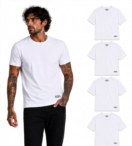 Von Dutch Mens T Shirt - 4 Pack Soft Cotton Blend Stylish Pullover Classic Crewneck Short Sleeve Shirts for Men in Saudi Arabia