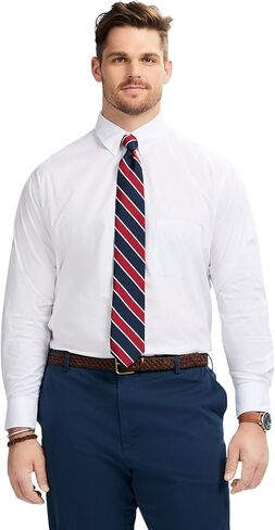 Izod Mens Big and Tall Dress Shirt Long Sleeve Wrinkle Free Stretch Button Down Collar in Kuwait