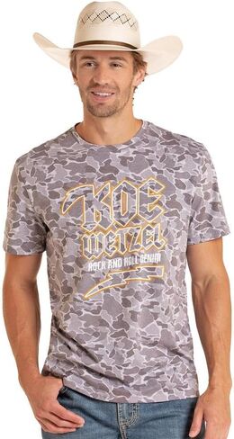 Rock & Roll Denim Koe Wetzel Charcoal Camo Tee Shirt in Saudi Arabia