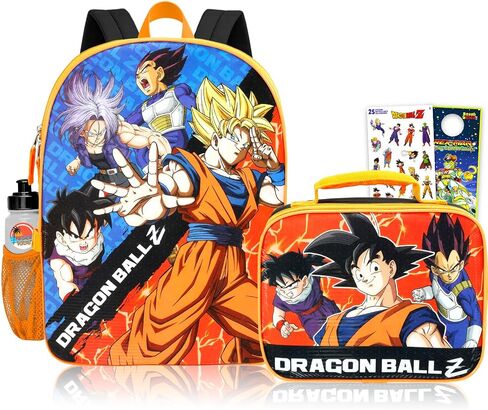 Dragon Ball Z Backpack and Lunch Box Set - Bundle with 16" Anime School Bag, DBZ Lunch Bag, Water Bottle, Stickers, More | Dragon Ball Z Backpack for Kids in Saudi Arabia
