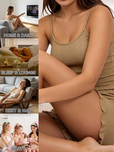 Women Pajamas Sets 2 Piece Cute Sexy Lingerie Sleepwear Lounge PJs Matching Sets for Women Ruffle Cami Tank Top Nightwear in Kuwait