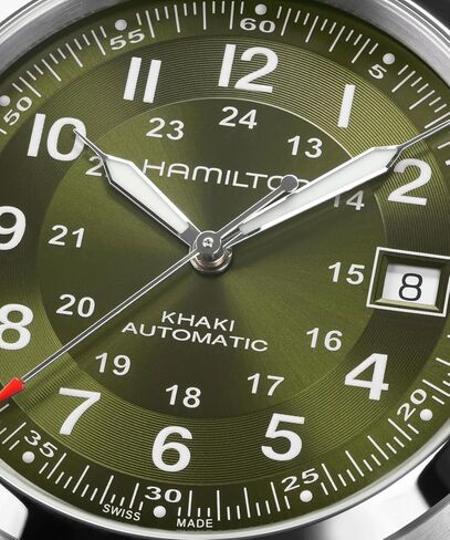Hamilton Khaki Field Automatic Unisex Watch, 38mm, Green Dial in Kuwait