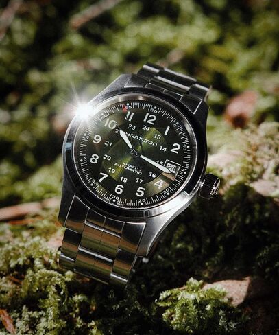 Hamilton Khaki Field Automatic Unisex Watch, 38mm, Green Dial in Kuwait