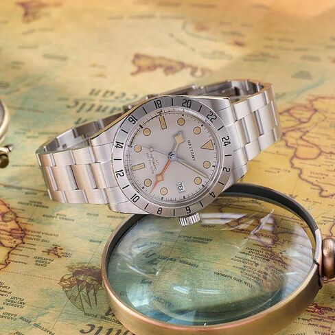 Baltany S6073 GMT Auto Watch, Retro 200M Waterproof Men Watch with Date Function in Saudi Arabia
