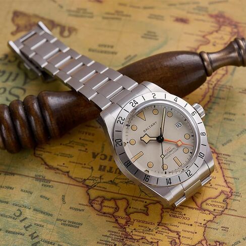 Baltany S6073 GMT Auto Watch, Retro 200M Waterproof Men Watch with Date Function in Saudi Arabia