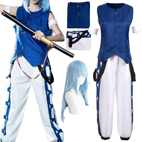 Adult Costume Blue White Uniform Outfit Halloween Full Set in Kuwait