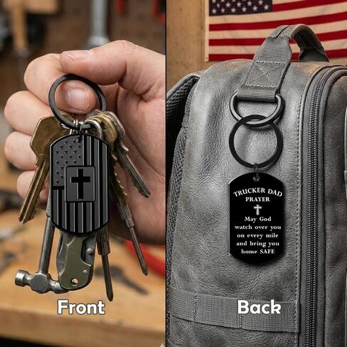 Fathers Day Gift for Trucker Dad - Trucker Dad Prayer Cross Keychain - Faith Protection Gift for Truck Driver Dad, Father’s Day, Birthday, Christmas in Saudi Arabia