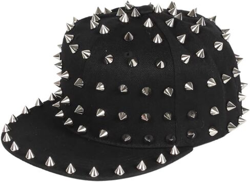Studded Black Spiked Beanie Hat, One Size in Kuwait