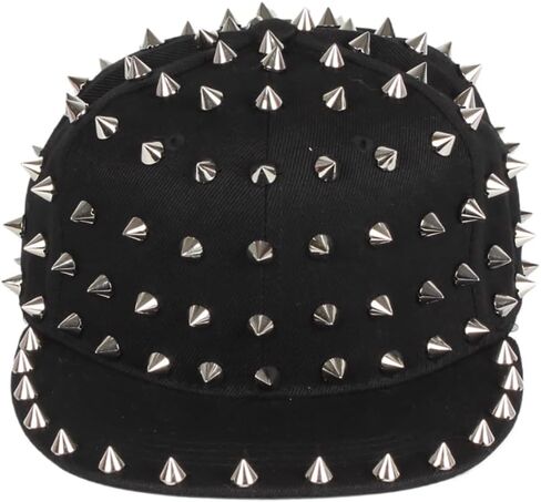 Studded Black Spiked Beanie Hat, One Size in Kuwait
