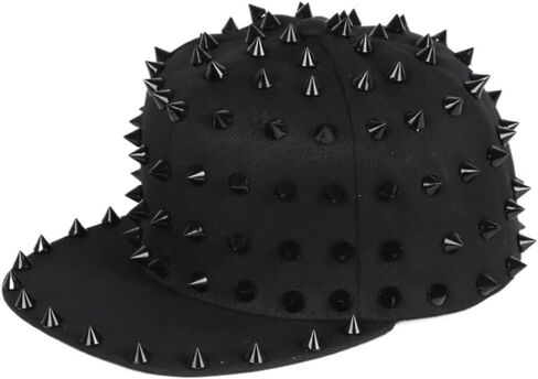 Studded Black Spiked Beanie Hat, One Size in Kuwait