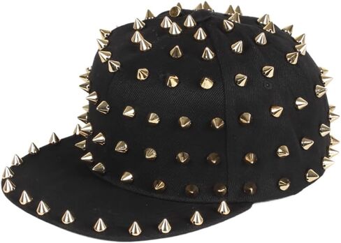 Studded Black Spiked Beanie Hat, One Size in Kuwait