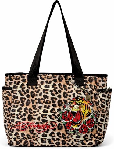 ED HARDY Women's Logo Tote Bag (Wild Rose Leopard) in Kuwait
