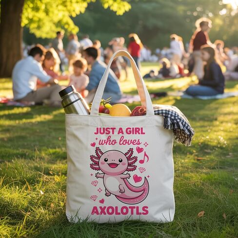Just A Girl Who Loves Tote Bag, Canvas Bag for Women Vacation Womens Work Tote Bag Gifts in Kuwait