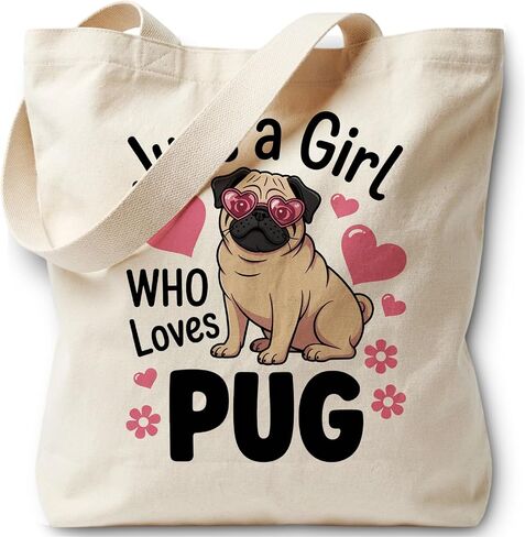 Just A Girl Who Loves Tote Bag, Canvas Bag for Women Vacation Womens Work Tote Bag Gifts in Kuwait