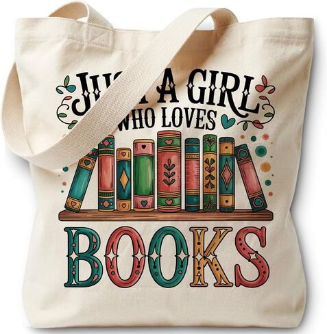 Just A Girl Who Loves Tote Bag, Canvas Bag for Women Vacation Womens Work Tote Bag Gifts in Kuwait