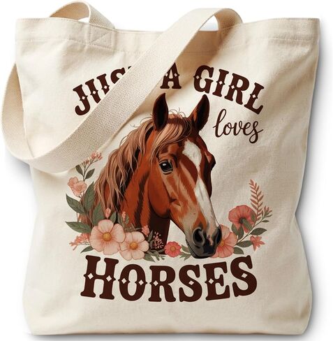 Just A Girl Who Loves Tote Bag, Canvas Bag for Women Vacation Womens Work Tote Bag Gifts in Kuwait