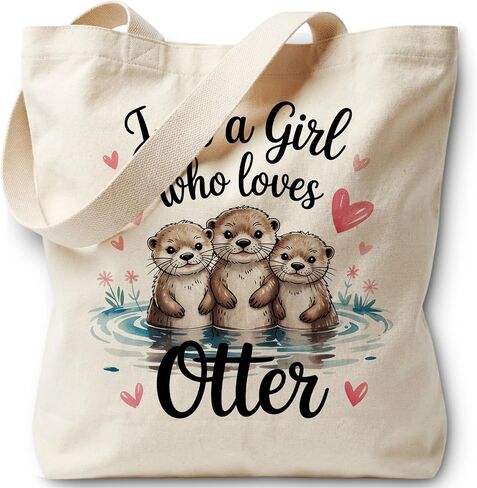 Just A Girl Who Loves Tote Bag, Canvas Bag for Women Vacation Womens Work Tote Bag Gifts in Kuwait