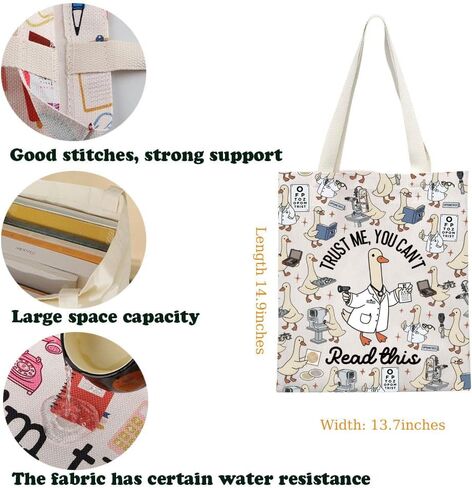 KUIYAI Ophthalmologist Appreciation Tote Bag Goose Optometrist Gift Optometry Eye Doctor Gift Trust Me You Can’t Read This in Kuwait