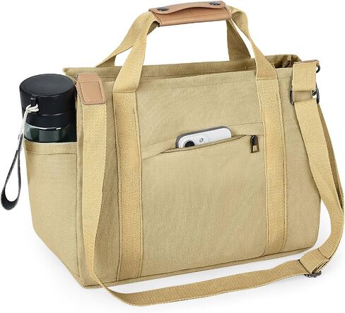 NATINSA Canvas Tote Bag with Multiple Pockets for Women, Cute Crossbody Shoulder Bag Casual Hobo Messenger Purse Handbag in Saudi Arabia