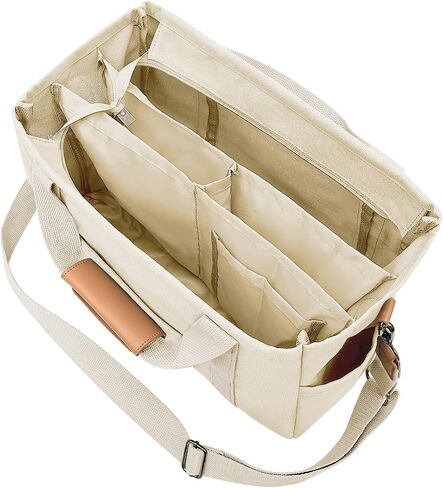 NATINSA Canvas Tote Bag with Multiple Pockets for Women, Cute Crossbody Shoulder Bag Casual Hobo Messenger Purse Handbag in Kuwait